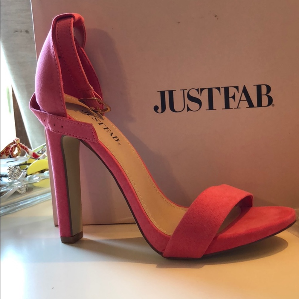 Hot pink Justfab high heeled sandals